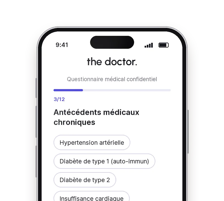 Questionnaire médical en ligne sur smartphone